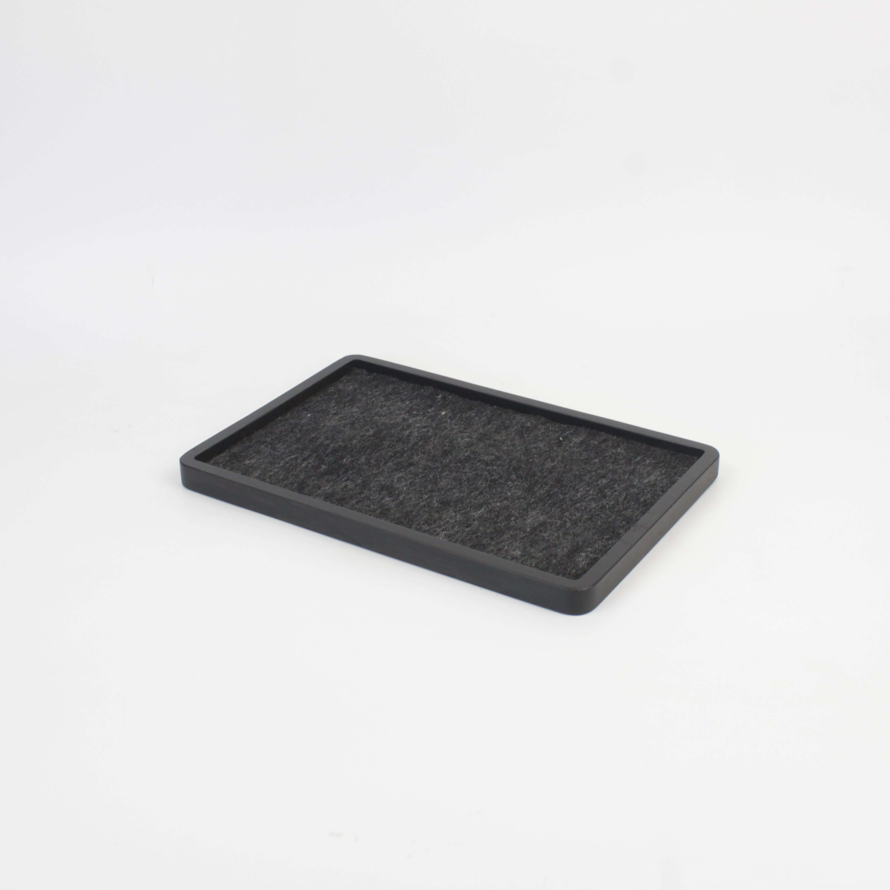 Large Black Oak Catch All Tray designed for organizing EDC items on desks or nightstands.