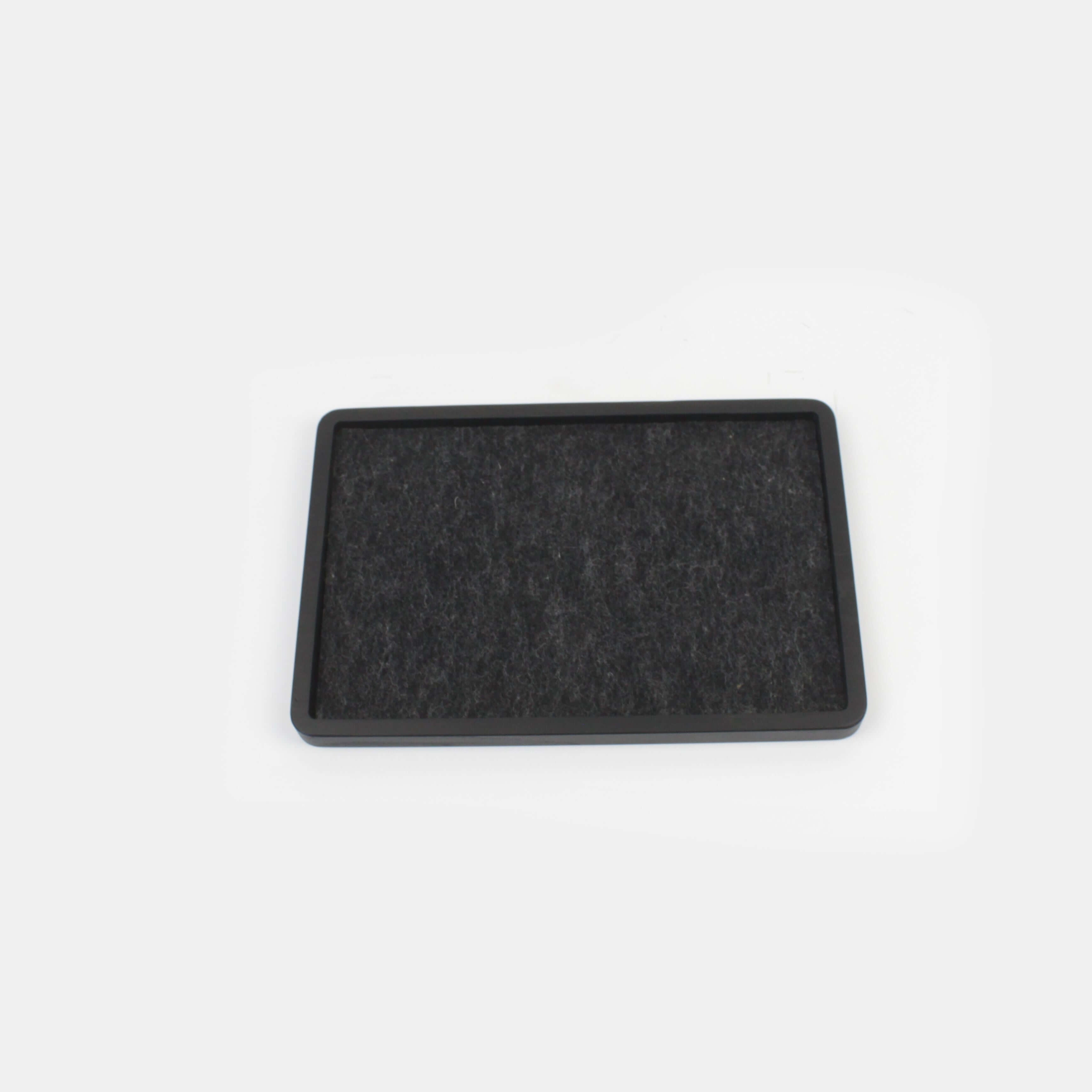 Large black oak Catch All Tray for organizing items like phones and tablets on desks or nightstands.