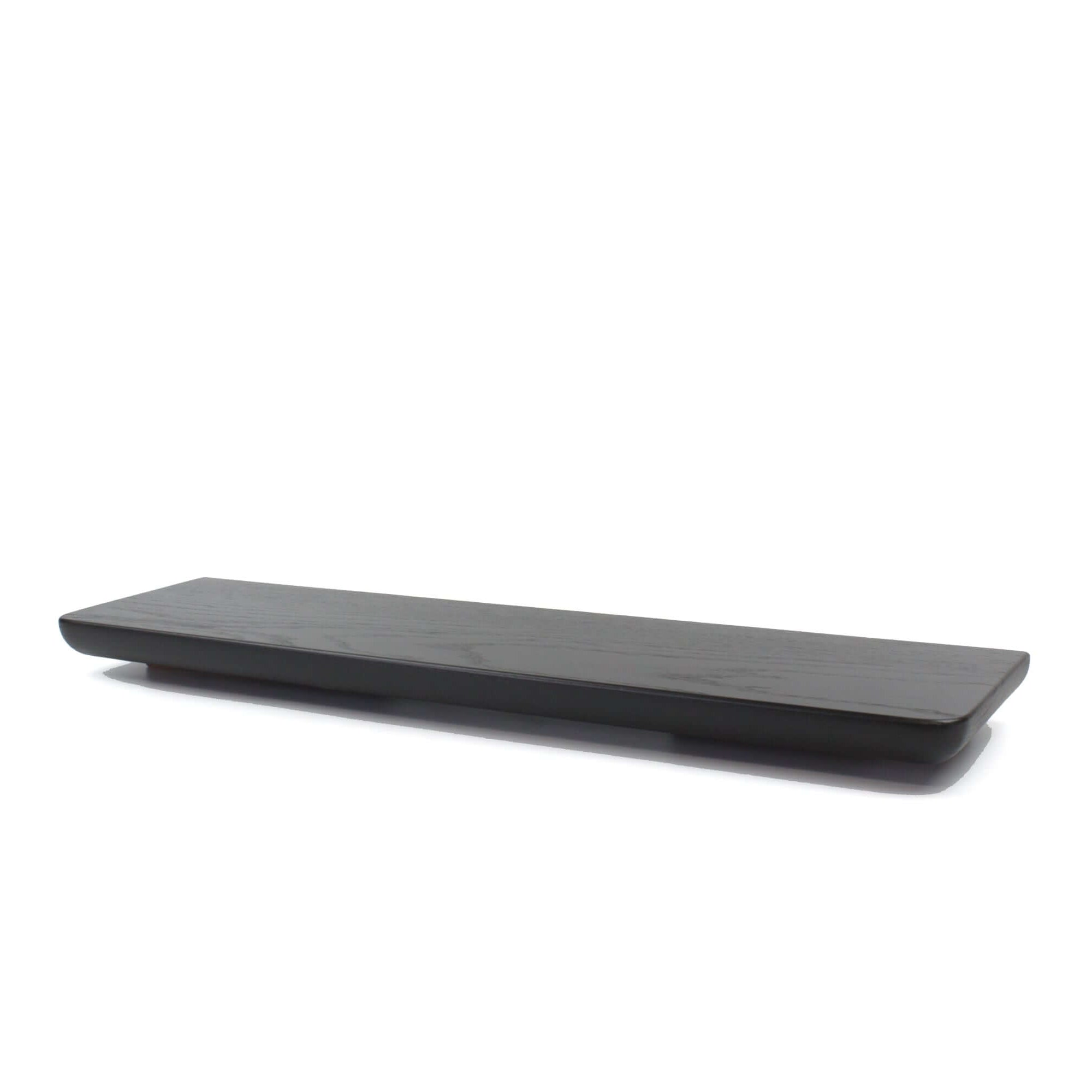 Black oak wall shelf designed for style and functionality, perfect for displaying decor, books, or plants.