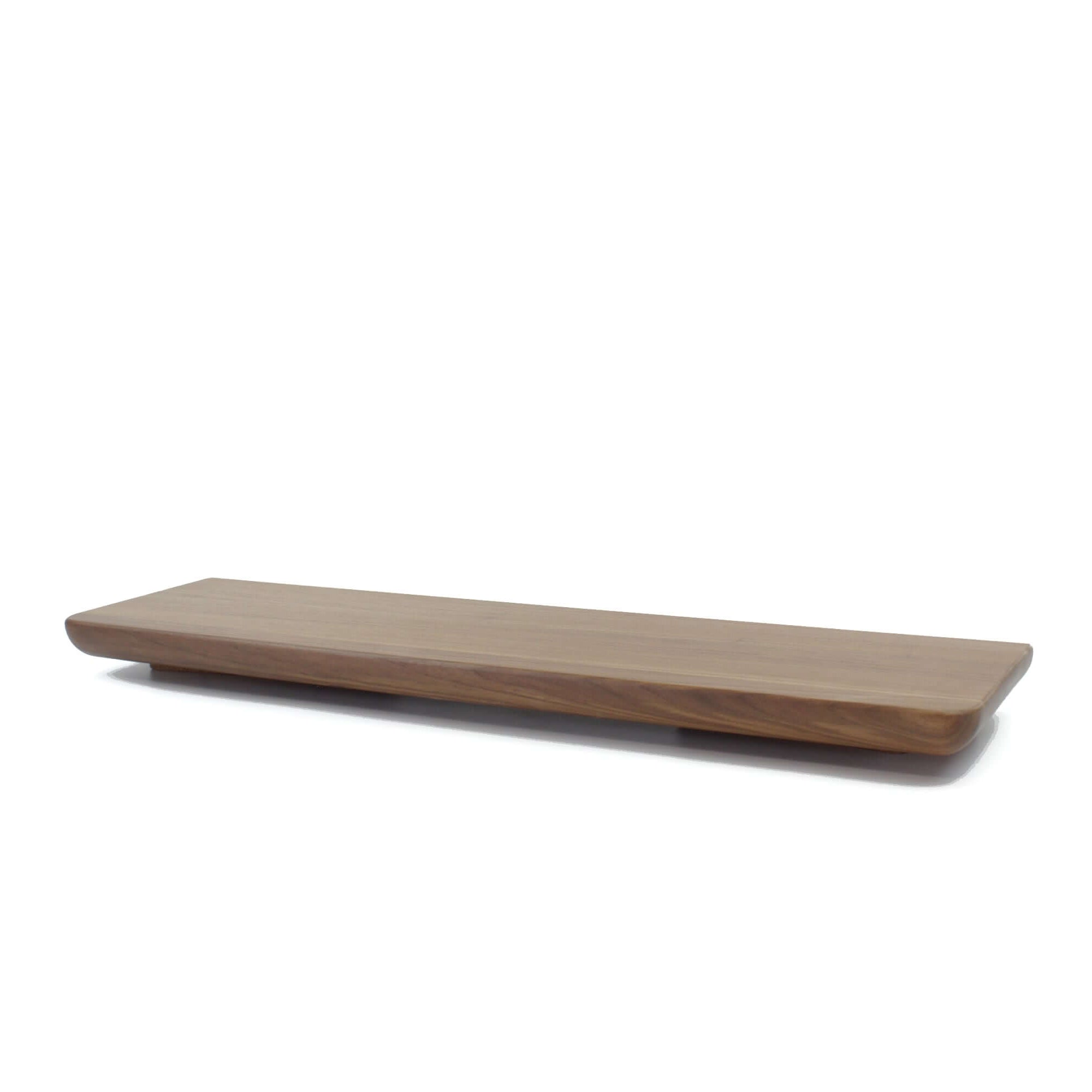 Walnut wall floating shelf, perfect for displaying decor, books, or plants in any modern space.