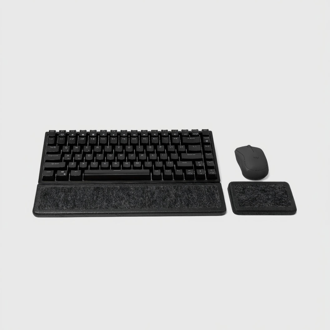 Keyboard Wrist Rest (Set) - Black Oak provides ergonomic support for typing and clicking.