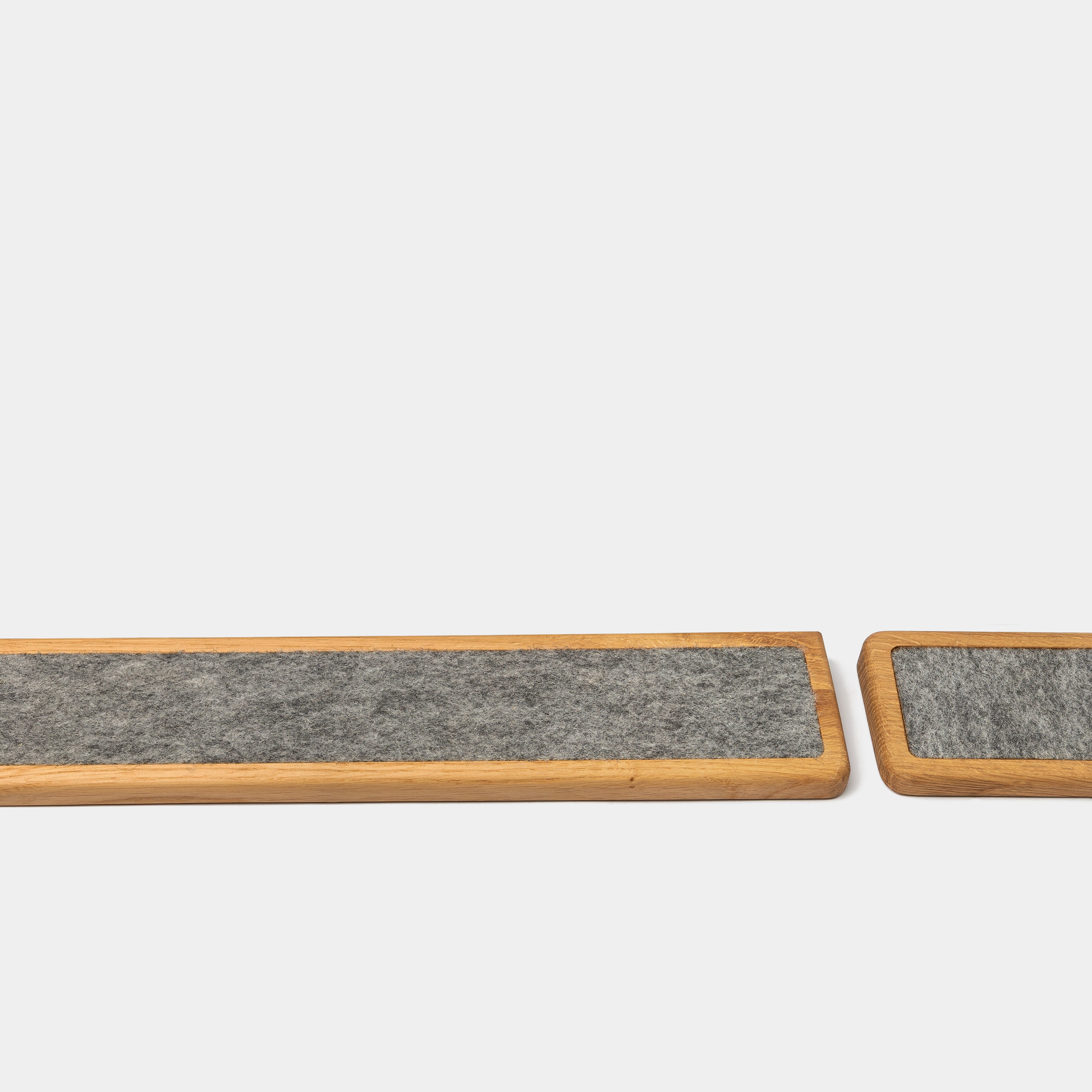 Keyboard Wrist Rest (Set) - Oak providing ergonomic wrist support for typing and mouse use.