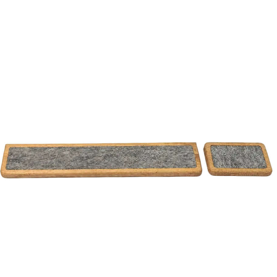 Keyboard Wrist Rest (Set) - Oak providing ergonomic wrist support for typing and mouse use.