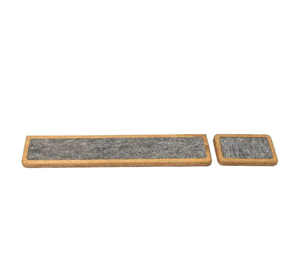 Keyboard Wrist Rest (Set) - Oak providing ergonomic wrist support for typing and mouse use.