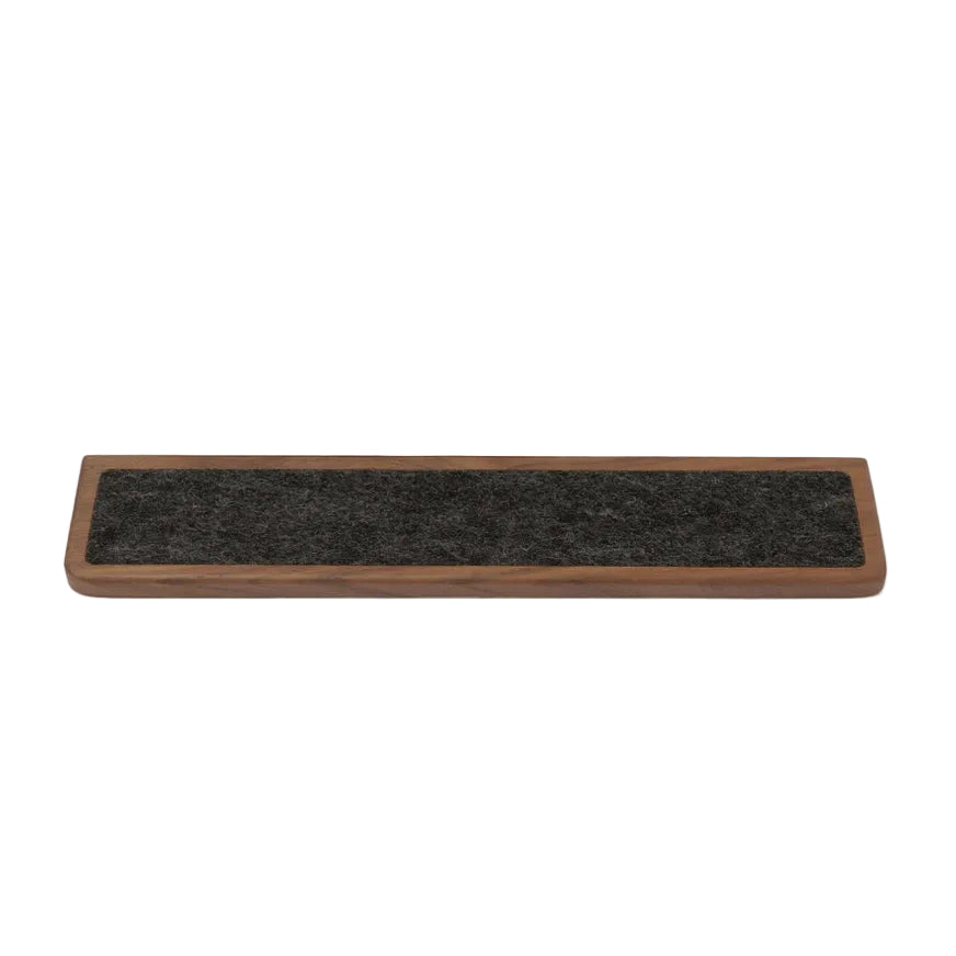 Keyboard Wrist Rest - Walnut with a smooth surface for ergonomic support during typing.