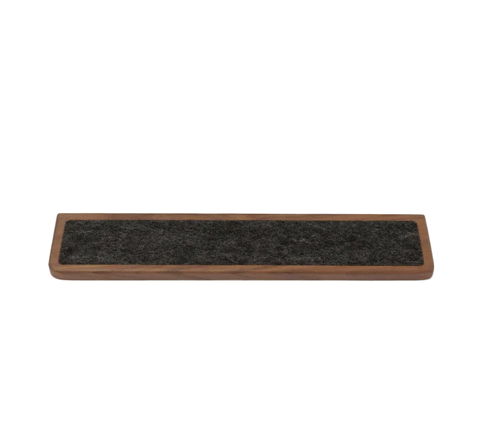 Keyboard Wrist Rest - Walnut with a smooth surface for ergonomic support during typing.