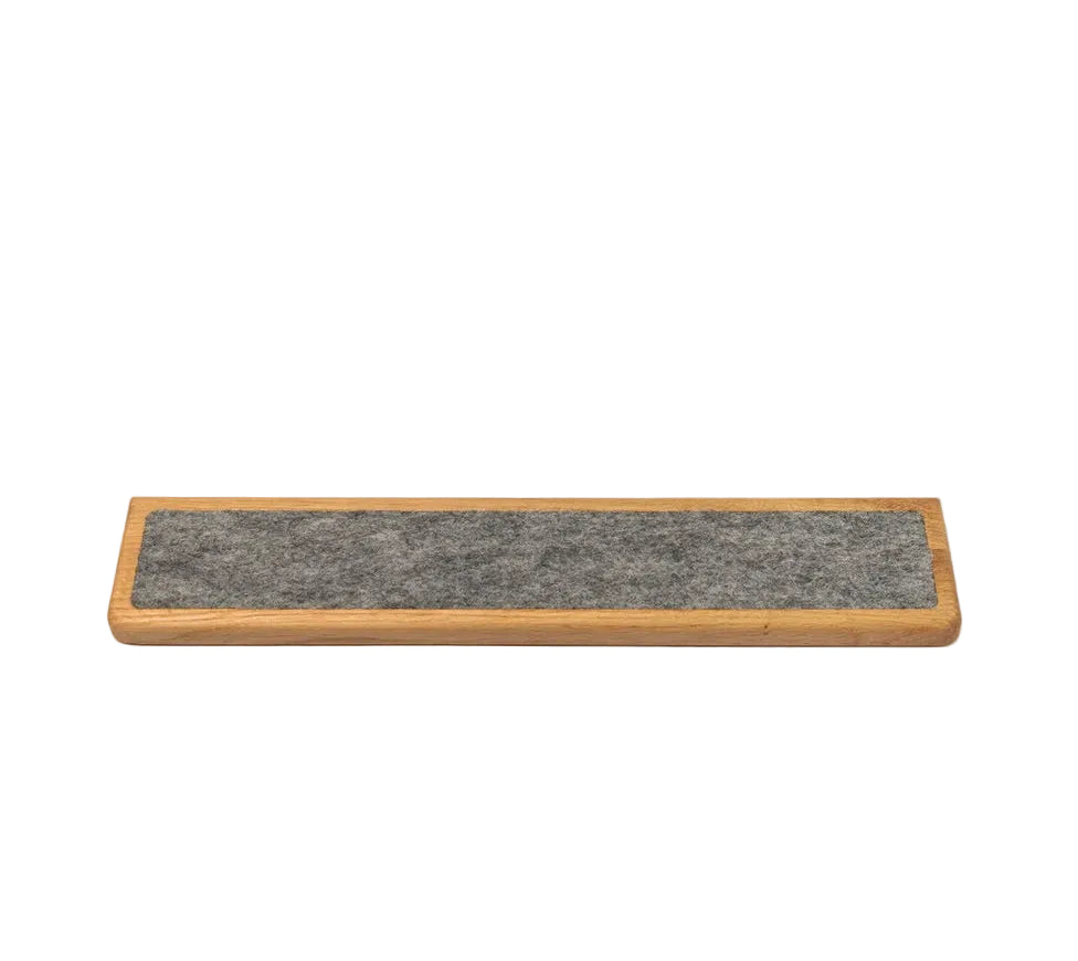 Keyboard Wrist Rest - Oak with smooth surface and felt top for ergonomic typing support
