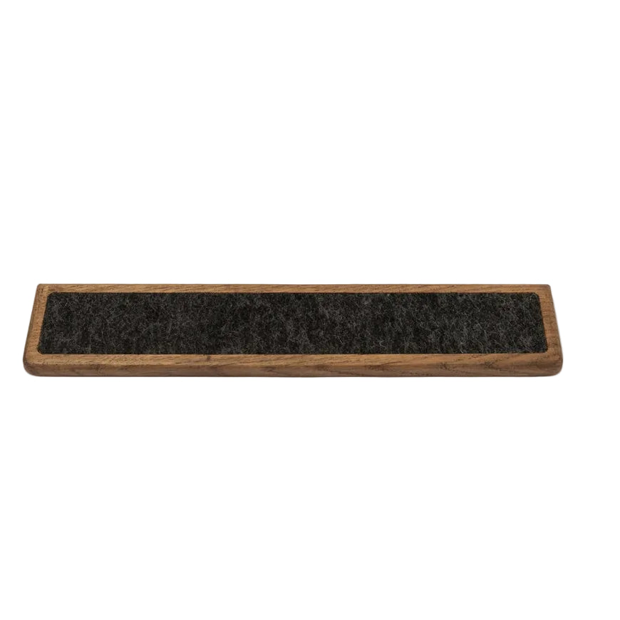Keyboard Wrist Rest - Brown Oak ergonomic support for typing with solid oak wood and smooth surface.