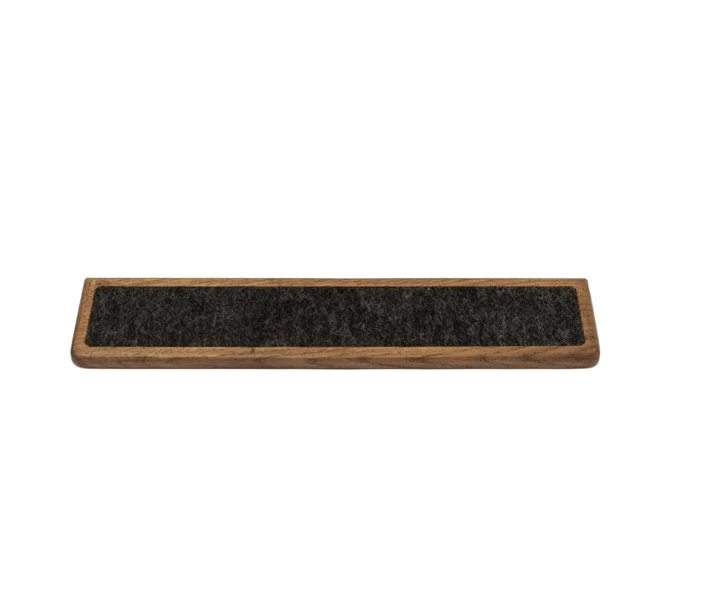 Keyboard Wrist Rest - Brown Oak ergonomic support for typing with solid oak wood and smooth surface.