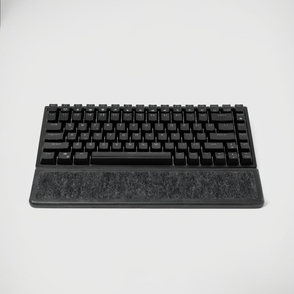 Keyboard Wrist Rest - Black Oak with ergonomic support for comfortable typing sessions