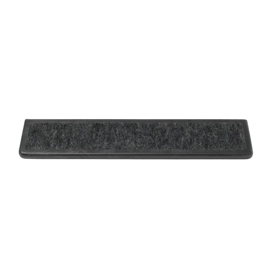 Keyboard Wrist Rest - Black Oak with a smooth surface for ergonomic support during typing.