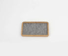 Catch All Tray in oak with gray felt interior, perfect for desk organization and small accessories.