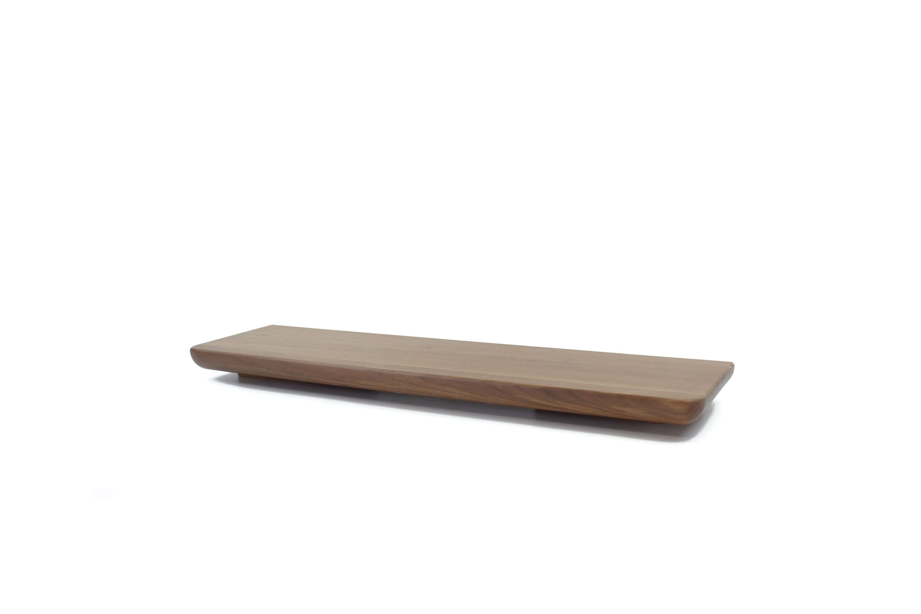 Walnut wall floating shelf, perfect for displaying decor, books, or plants in any modern space.