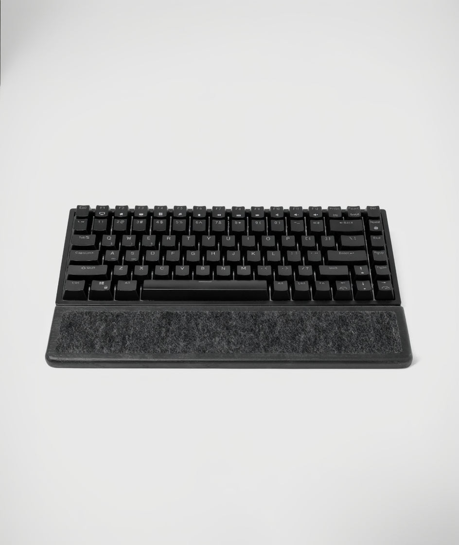 Keyboard Wrist Rest - Black Oak with ergonomic support for comfortable typing sessions